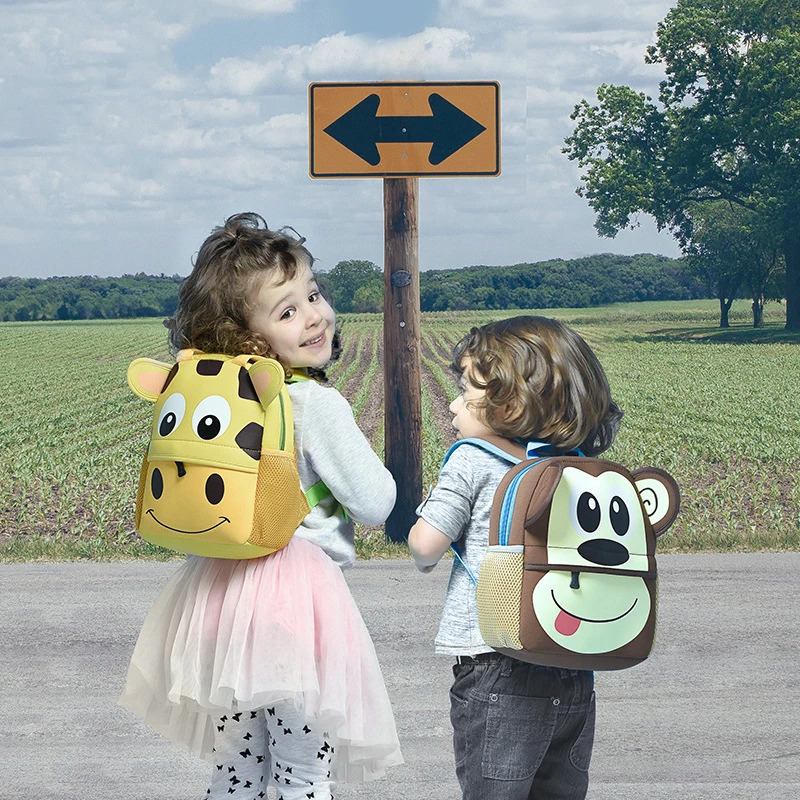 OSLD Kids Animal Pattern Waterproof Schoolbag Kindergarten Students Cartoon Cute Small Bags Baby Boys Girls Cartoon Backpack