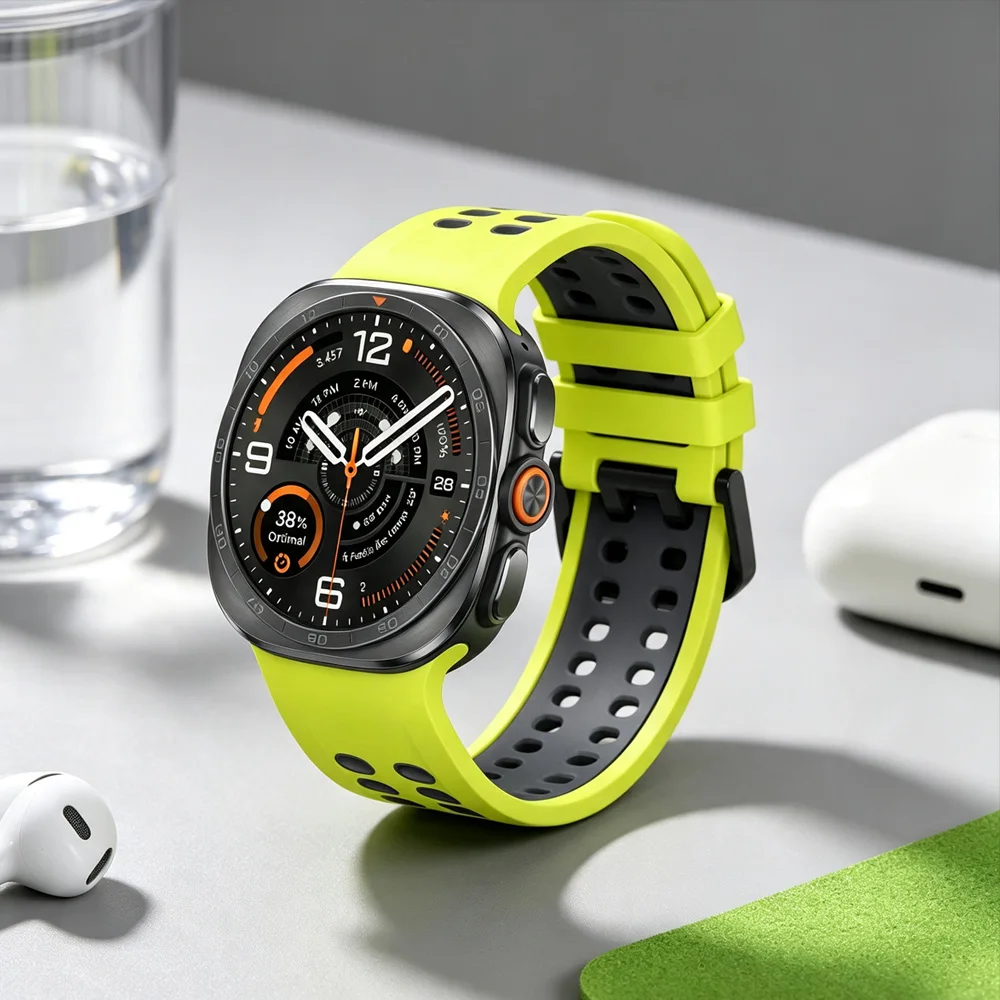 Фото Спортивный силиконовый ремешок для Samsung Galaxy Watch Ultra 2-1, 47 мм, двухцветный, удобный браслет для Galaxy Ultra 2025, 47 мм №3