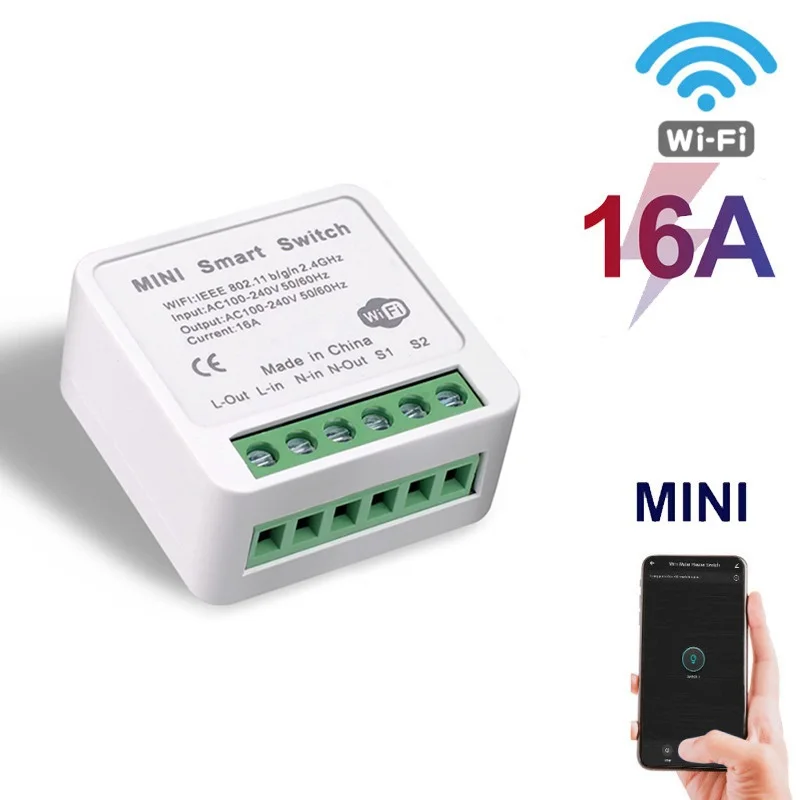 

Mini WiFi DIY switch 16/10A 2-way control smart home automation module for Alexa Google Home Yandex Alice Smart Life