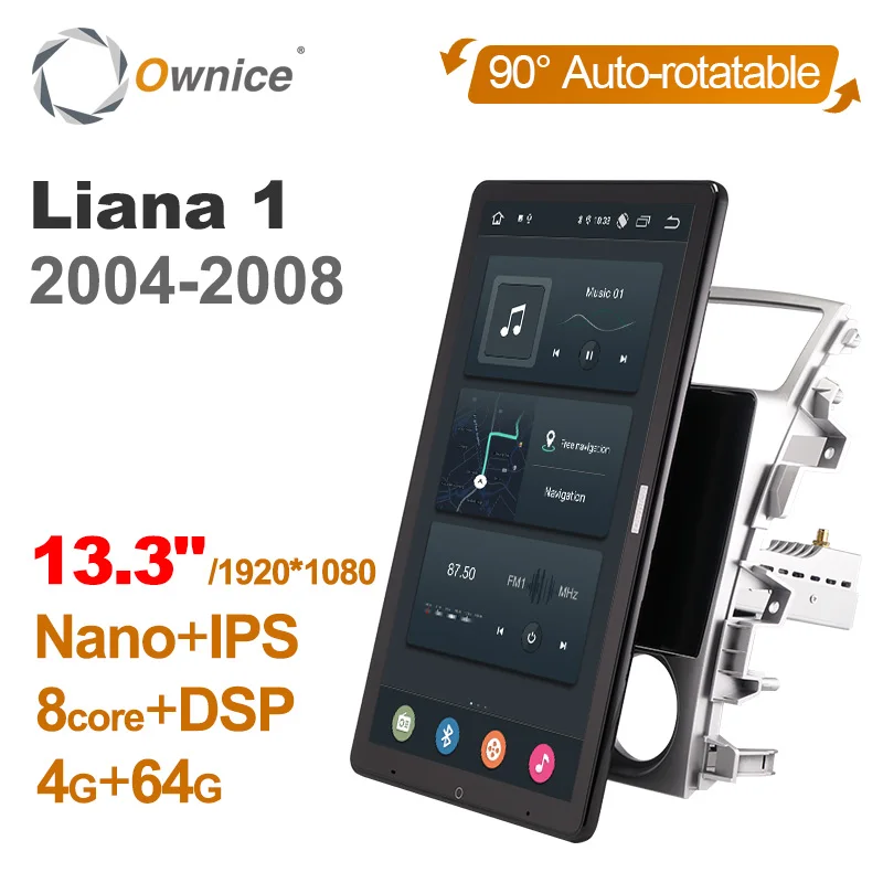 

1920*1080 Android 10.0 Ownice 13.3 Inch Rotation Autoradio 1 Din for Suzuki LIANA 2004 2008 Car Radio Auto GPS Multimedia DSP