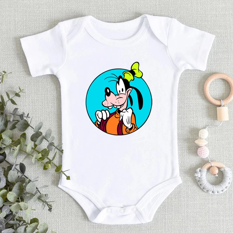 

Summer Newborn Baby Girls Boys Romper Cotton Bodysuit Baby Cotton Clothing Disney Goofy Dog Jumpsuit Baby Fashion Disney Outfits