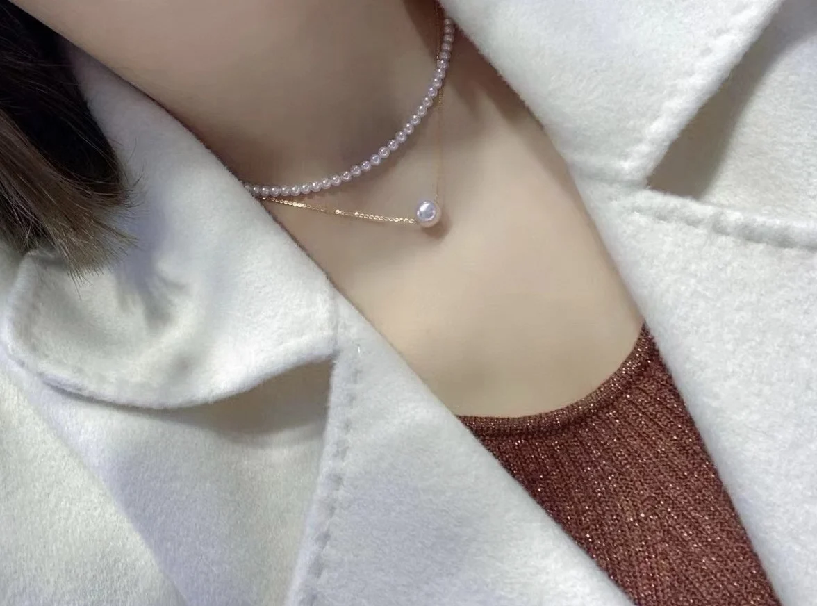 Цепочка из 18-каратного золота для Эдисона 10-11 мм