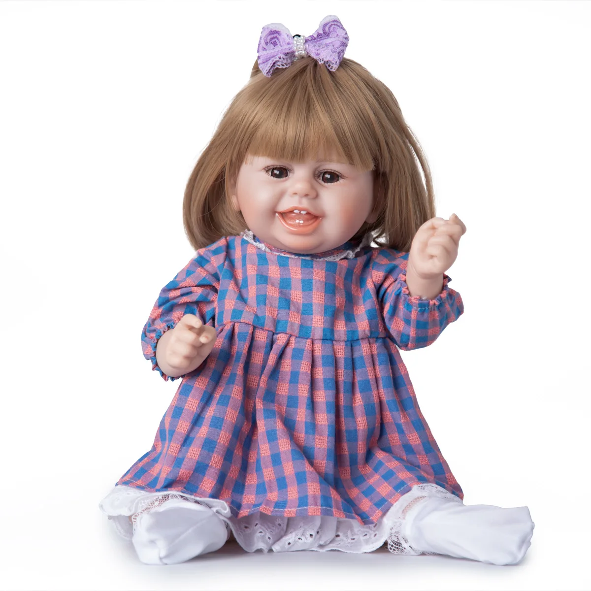 

Кукла реборн Силиконовая Водонепроницаемая, Реалистичная милая кукла-младенец для девочек, детский подарок, игровой домик, 49 см