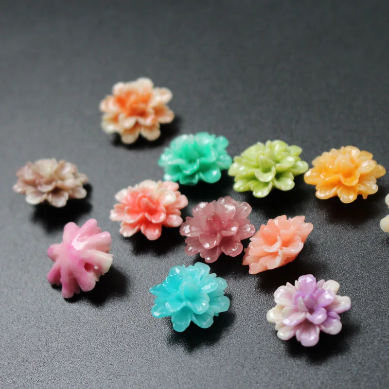 

10Pcs 17mm Multi-Color Artificial Coral flower Sunflower beads Loose beads for Jewelry Bracelet Necklace Earring DIY making