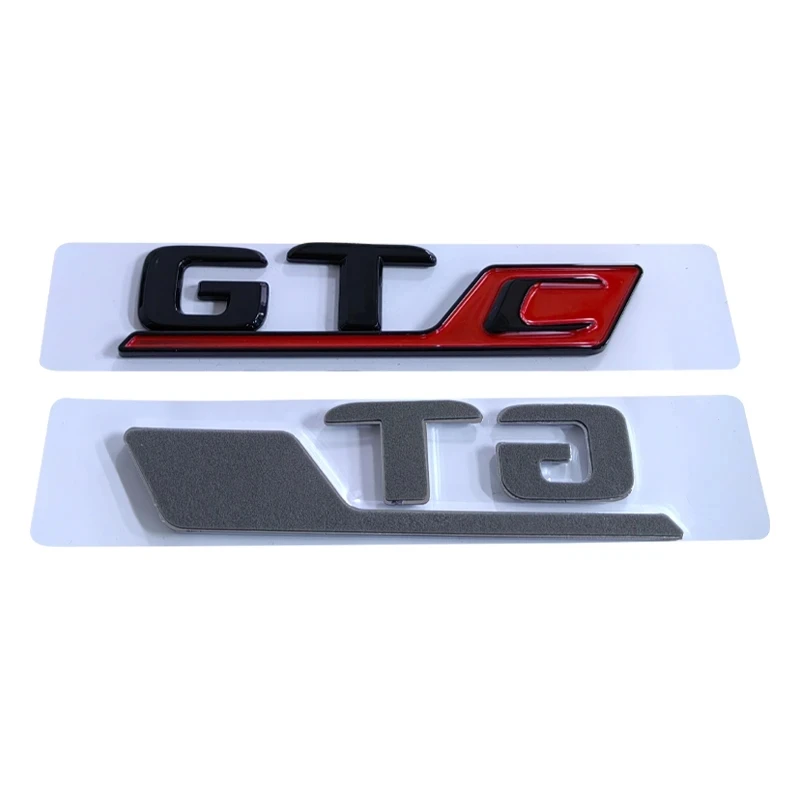 

3d ABS Black Chrome Red GT C GTC Front Rear Logo Letters Car Trunk Emblem Window Body Badge for AMG GTC Sticker Accessories