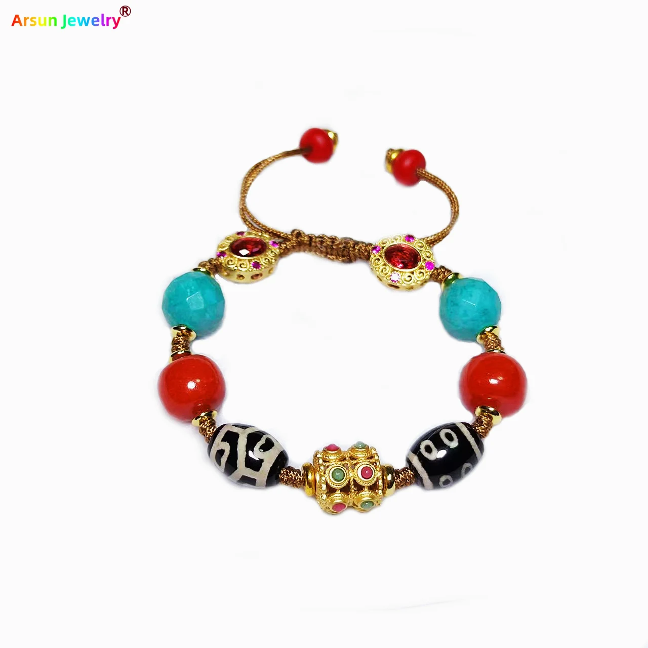 

Тибетский Лотос, бусины из агата 6 Eyes 8 Eyes Totem дзи Cinnabar, медные аксессуары, регулируемые женские браслеты, бесплатная доставка