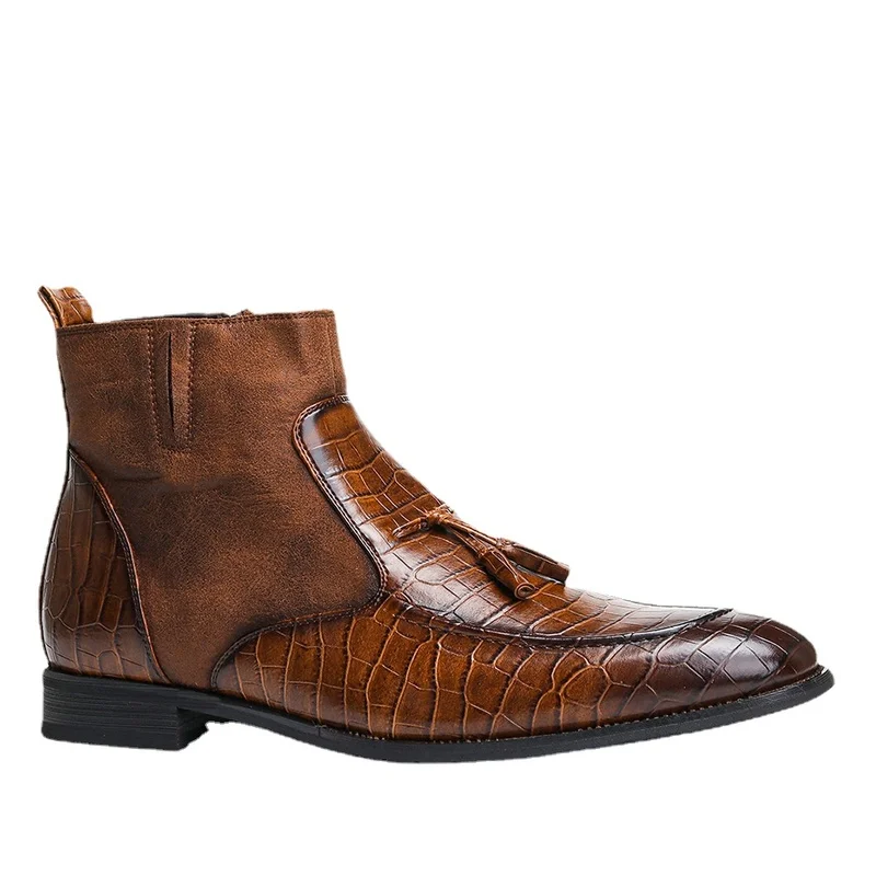

Spring and Autumn Fashion Ankle Boots Fashionable Patterns Luxury Chelsea Boots Non Slip Warm Cowboy Boots Vintage Men's Shoes