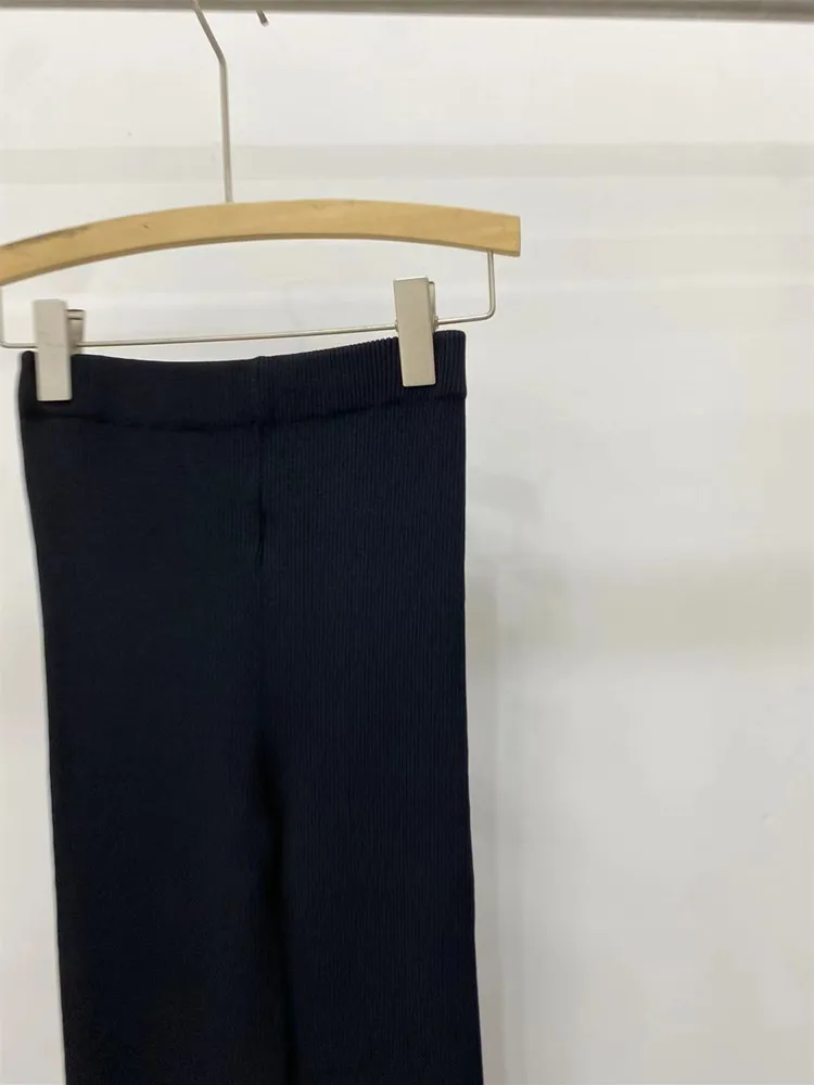 

Women's Flared Trousers Black High Waist 2023 Autumn Elegant Female Long Pants