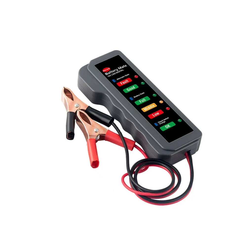 Цифровой тестер автомобильного аккумулятора 12 В с 6 светодиодными дисплеями