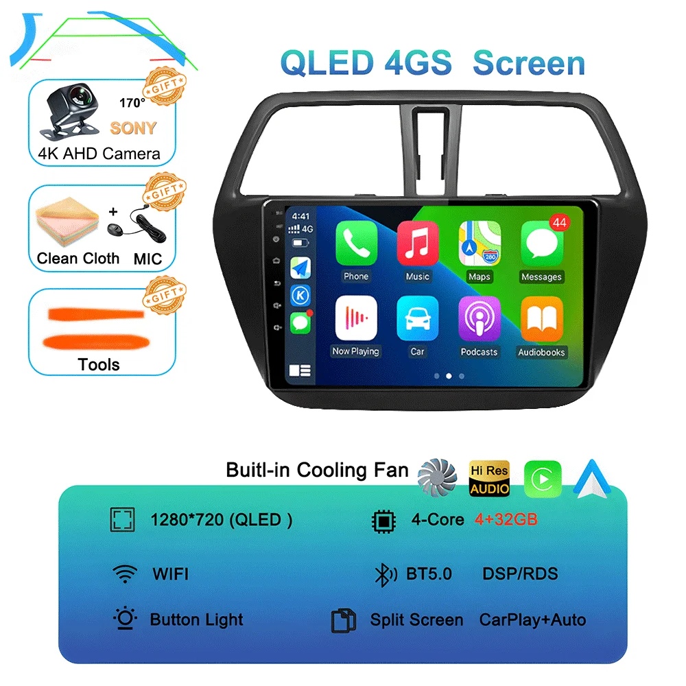 

Android 15 Carplay Auto WIFI + 4G автомобильное радио для Suzuki SX4-CROSS 2014-2017 мультимедийный видеоплеер навигация GPS стерео головное устройство
