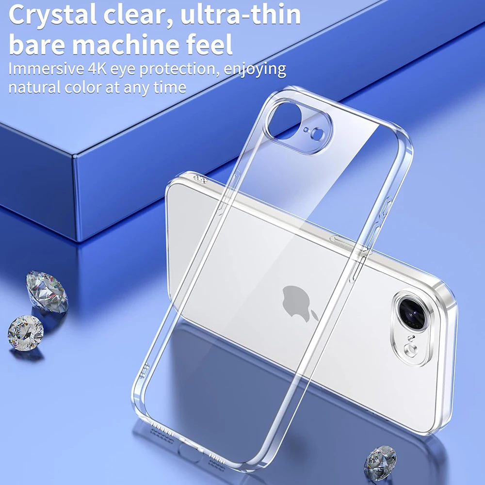 Фото Мягкий чехол для iPhone 17e 16e 17 16e, прозрачная ультратонкая силиконовая задняя крышка для iPhone 17e iPhone 16e, прозрачный противоударный чехол №2