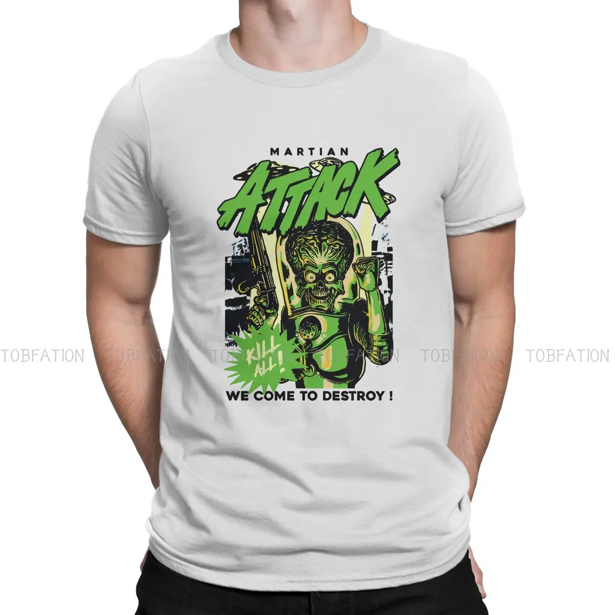 

Alien UFO Man TShirt Martian Attack Individuality T Shirt 100% Cotton Graphic Streetwear Hipster