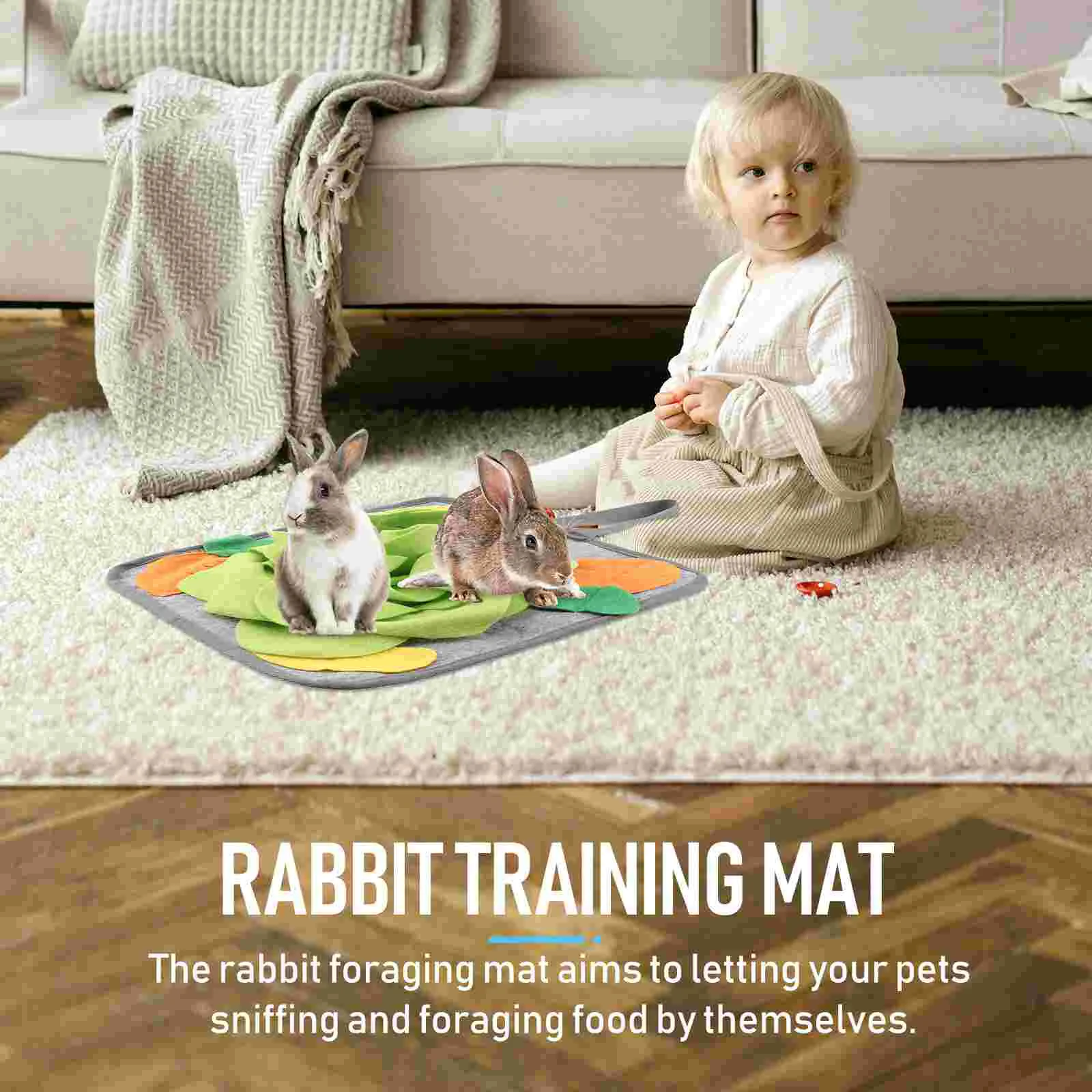 

Mat Snuffle Rabbit Dog Pet Feeding Foraging Training Pad Bunny Blanket Toys Nosework Puzzle Dogs Toy Nose Slow Dispenser Rabbits