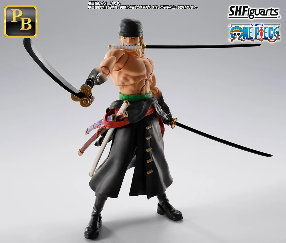 Фото Фигурка S.H.Figuarts Ророноа Зоро «Король Ада» от BANDAI, аниме-фигурка, сменные элементы для рук Хаки, эффект трёх мечей, декор, подарок №2