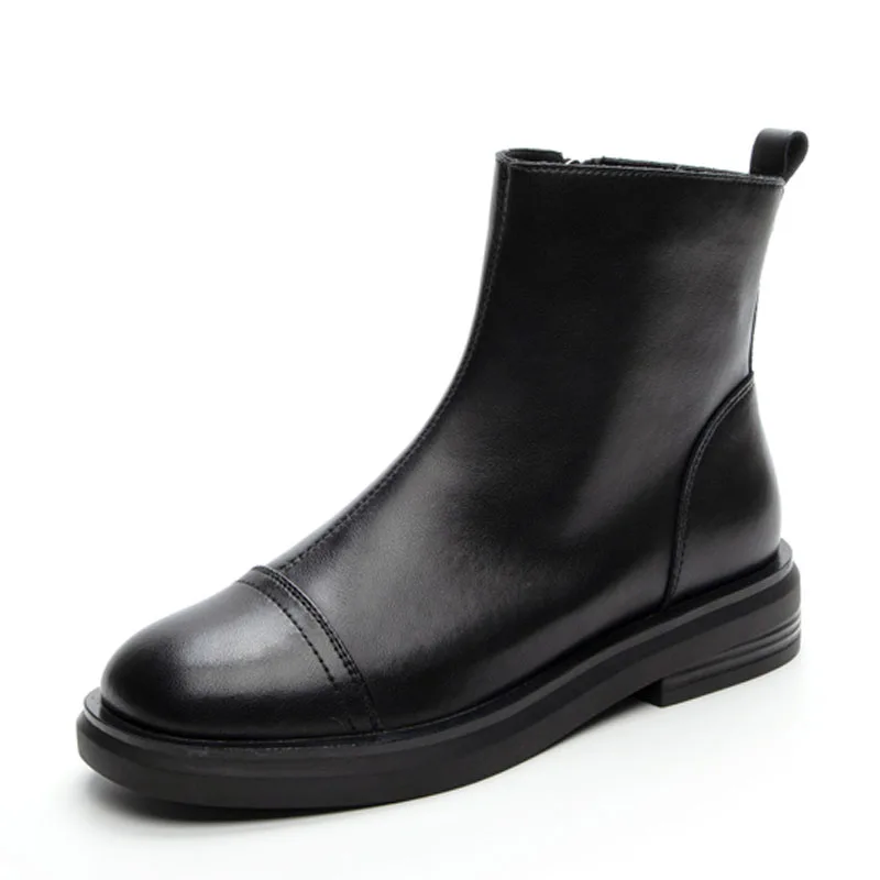 DRKANOL Модные женские ботинки осень-зима плюшевые теплые плоские каблуки