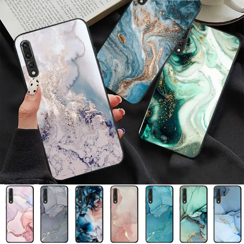

Pink Gold Marble Art Fashion Phone Case For Huawei P 8 9 10 20 30 40 50 Pro Lite Psmart Honor 10 lite 70 Mate 20lite