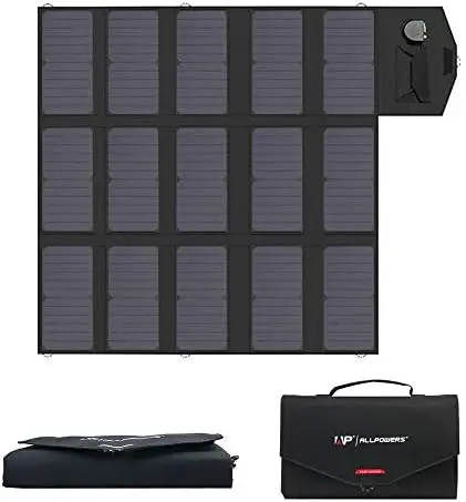 

Solar Panel 100W (Dual 5v USB with 18v DC Output) Monocrystalline Solar Charger Foldable Solar Panel for Laptop, Portable Genera
