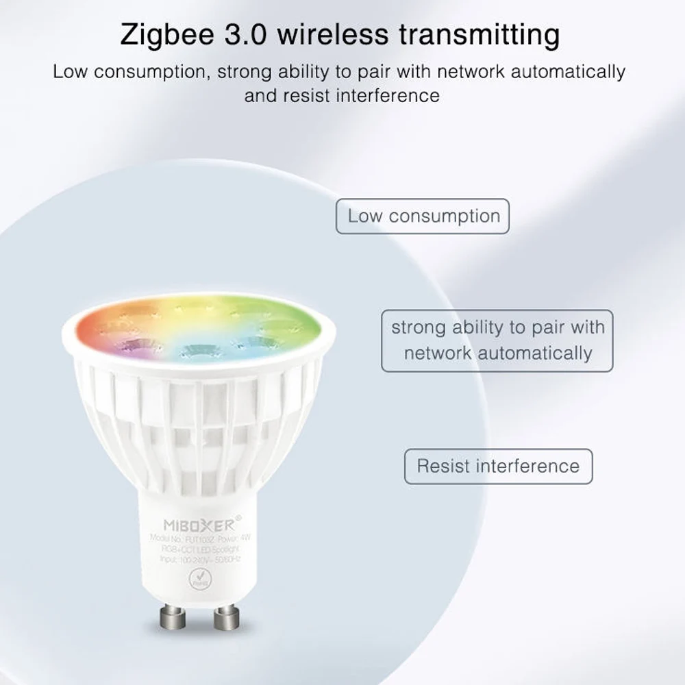 Светодиодная лампа Miboxer Zigbee 3.0 RGBCCT FUT105ZR E27 12 Вт FUT103ZR 4 FUT106ZR 6 GU10 WiFi Лампа Приложение