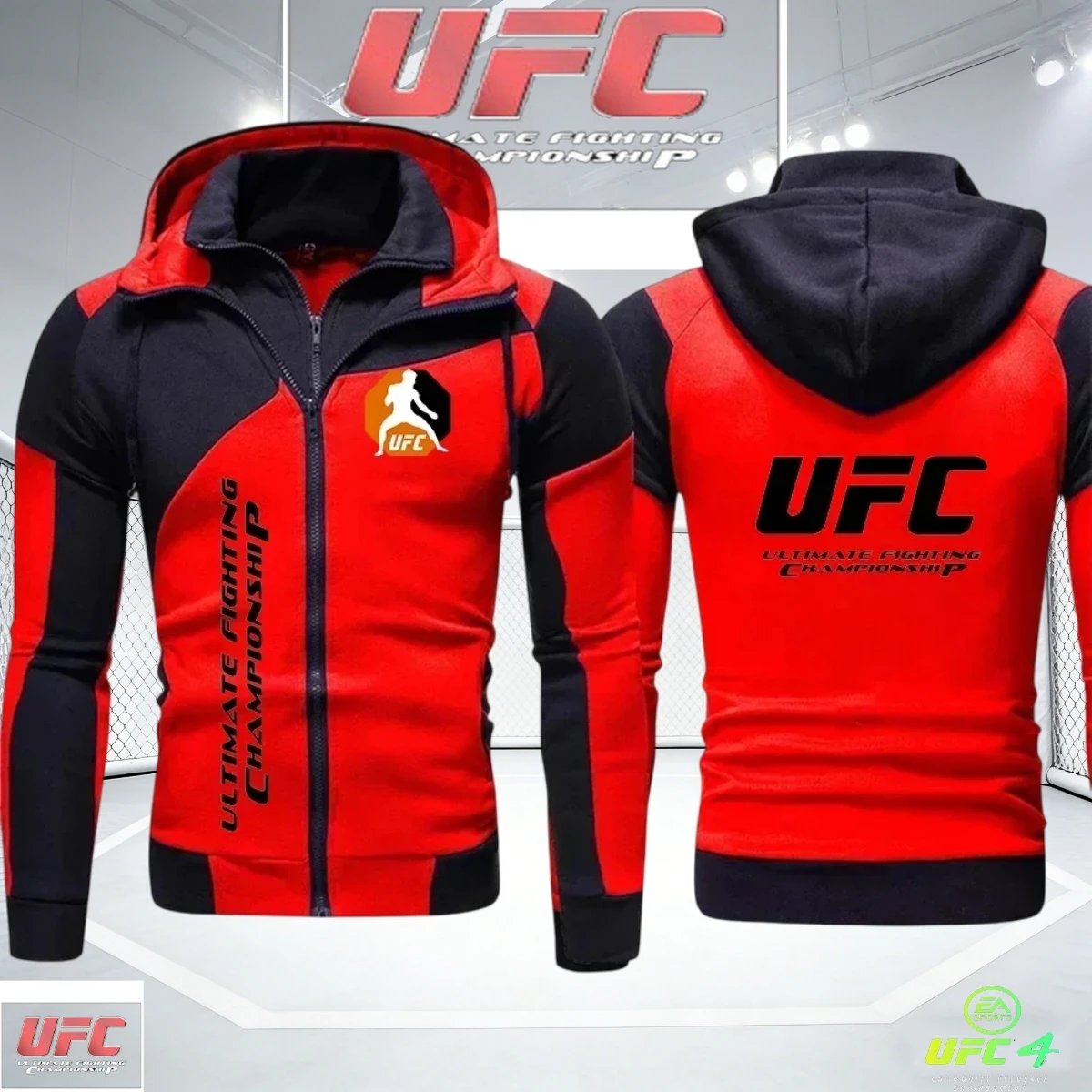 Фото Мужская и женская спортивная одежда UFC Fighting Spring and Autumn UFC Racing Nova Sudader 2026, куртки на молнии. Доступно в мульти №4