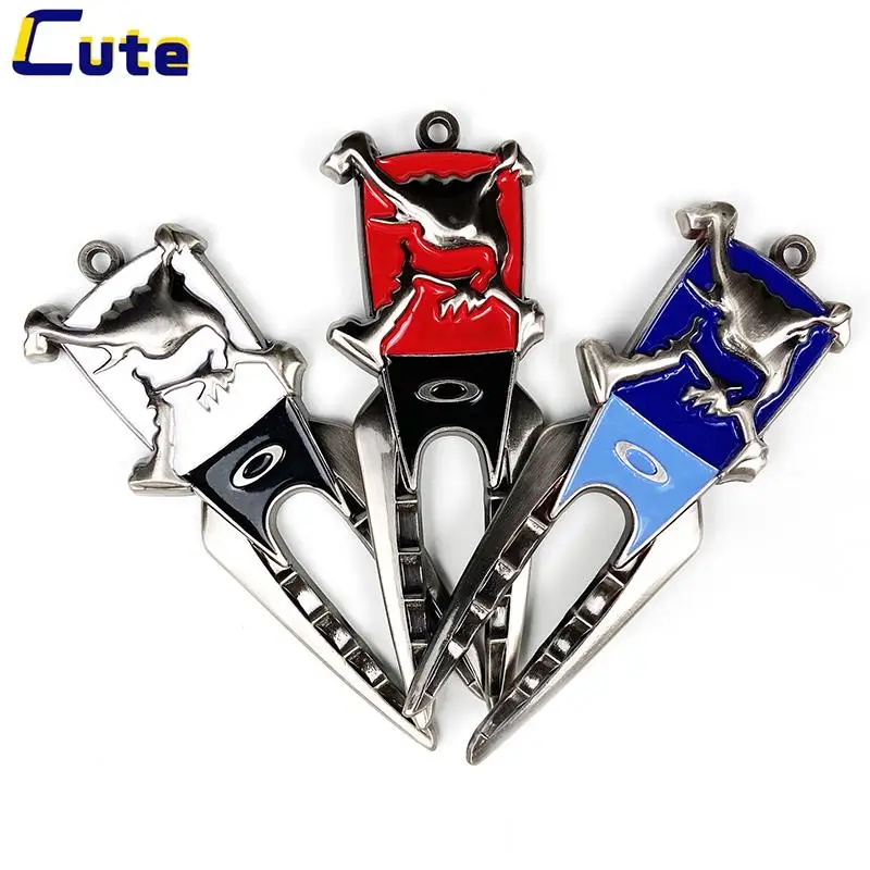 

1PC Golf Spring Fork Golf Accessories Steel Repairing Turf Tool Switchblade Pitch Groove Cleaner Golf Pitchfork With Marker