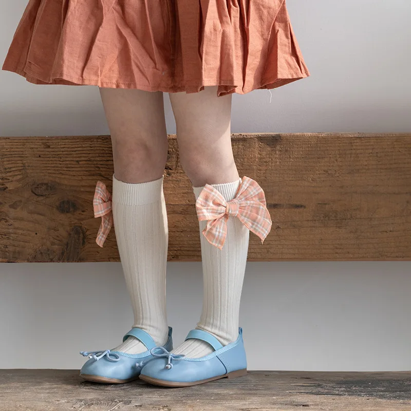 

Free Size Toddlers Girls Knee High Socks Big Bows Baby Long Sock Kids School Socks Cute Children's Sock High Quality