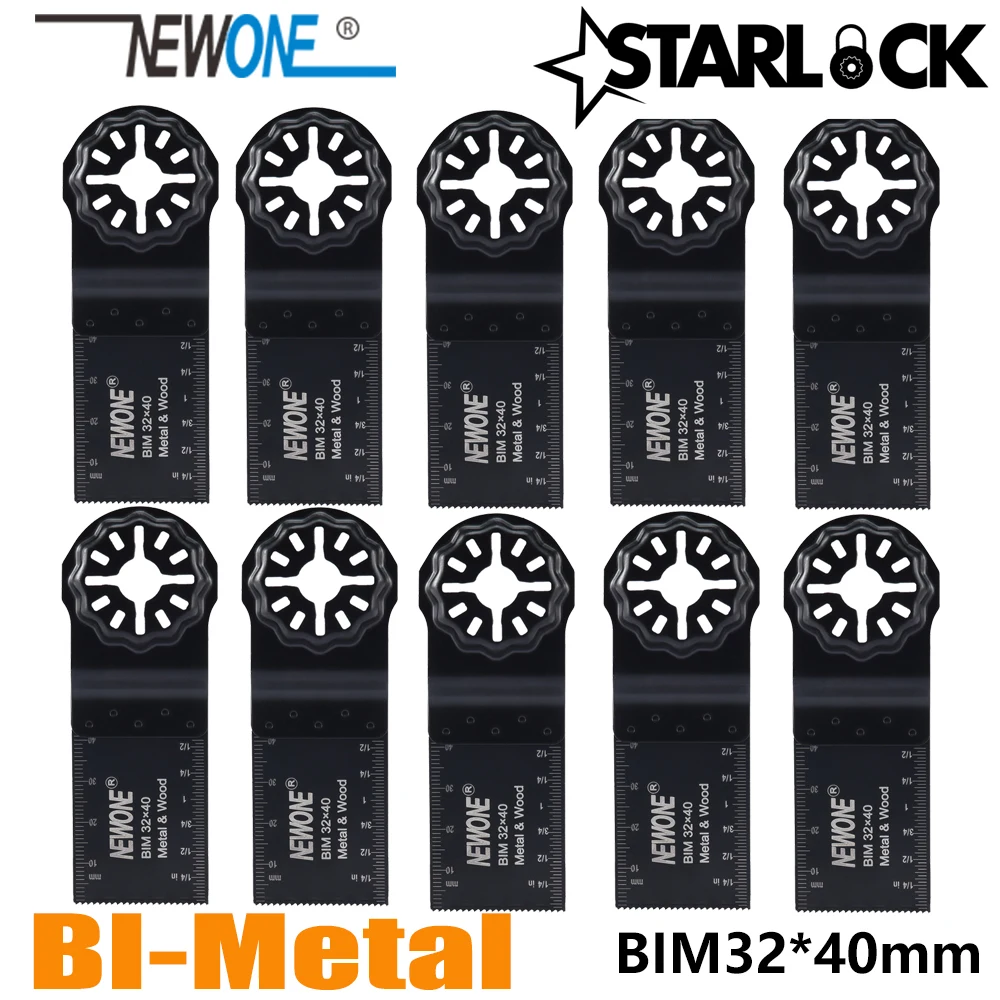 NEWONE Compatible for Starlock BIM32*40mm Bi-metal Saw Blades fit Power Oscillating Tools for Wood Metal Cut Remove Nails