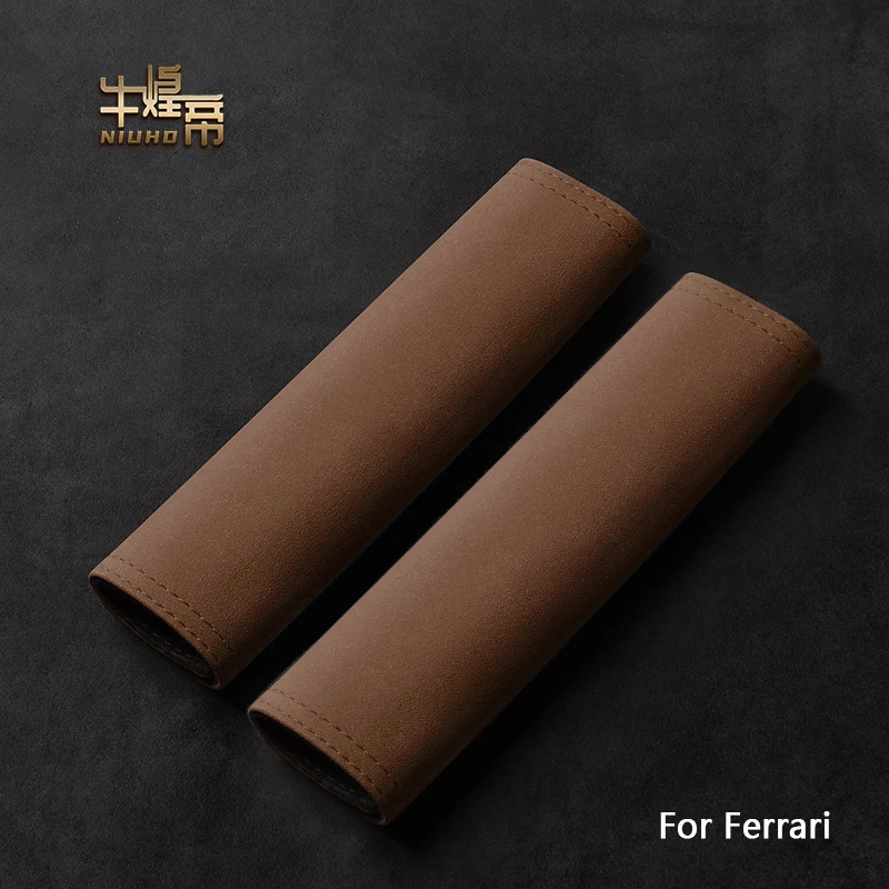 

Car Seat Belt Shoulder Cove For Ferrari Roma Portofino 296 F8 FF F12 SF90 Seat Belt Suede Protective Cover Interior Accessories