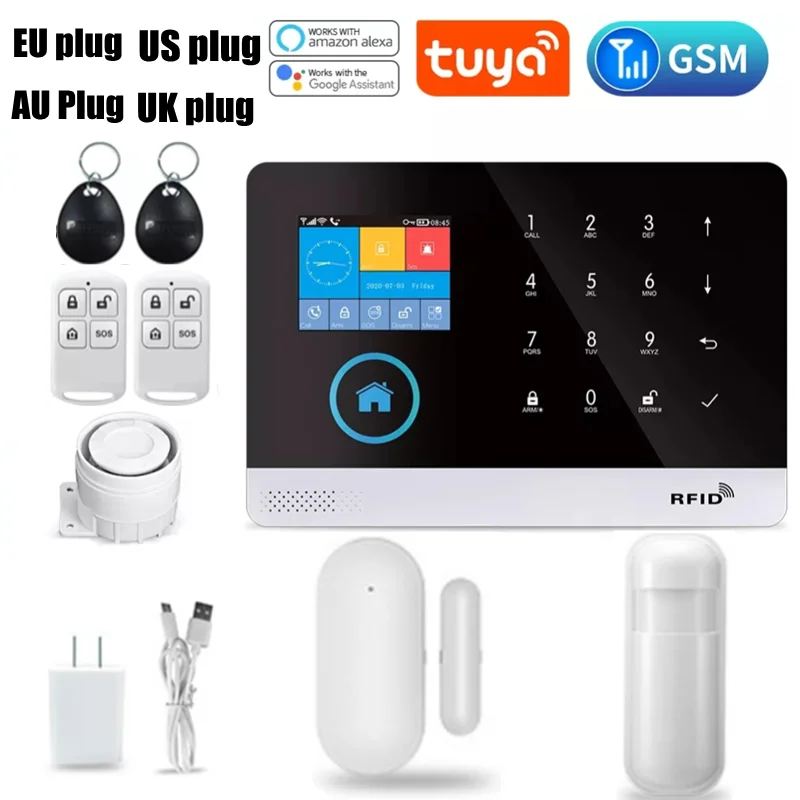 PG103 Alarm System for Home Burglar Security 433MHz WiFi GSM Alarm Wireless Tuya Smart House App Control