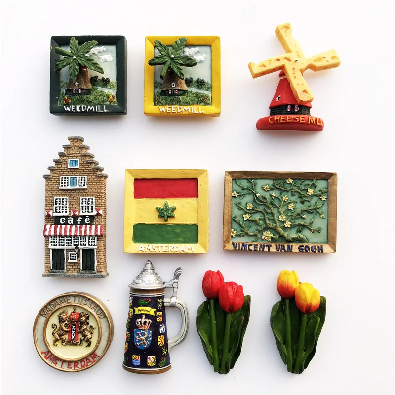 

Creative three-dimensional windmill magnet refrigerator paste European Dutch cultural landscape tourism Memorial Home decoration