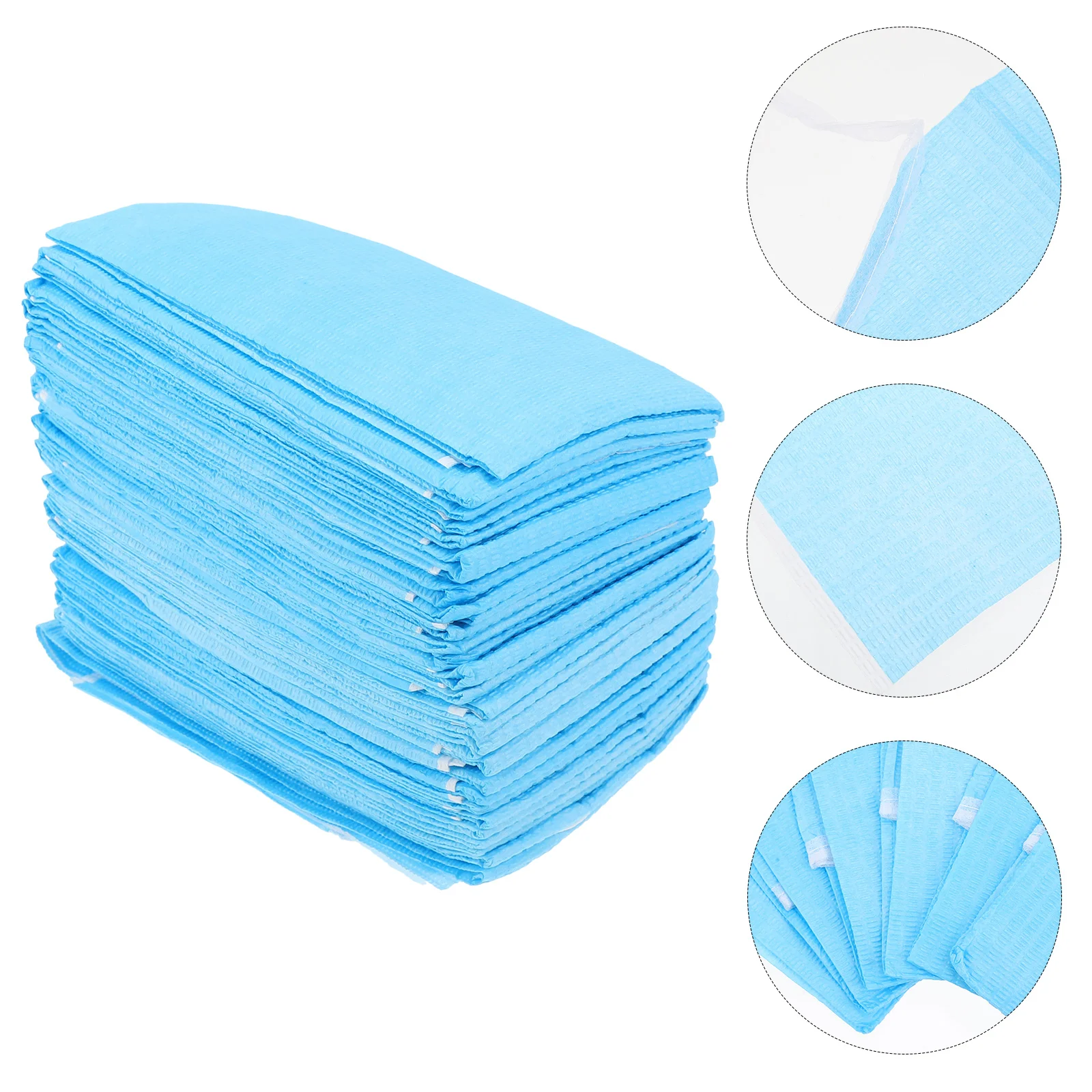 

30pcs Adjustable Eating Cloth Bibs Waterproof Clothing Protectors Apron Smock for Senior Elderly Men Nursing Home Care blue