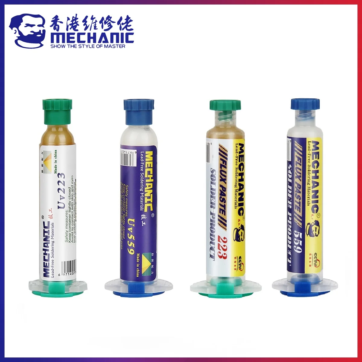 

MECHANIC UV559/223 10cc High Activity Welding Paste Mild Rosin Lead-Free Solder Flux No-Clean Light odor Repair PCB BGA Board