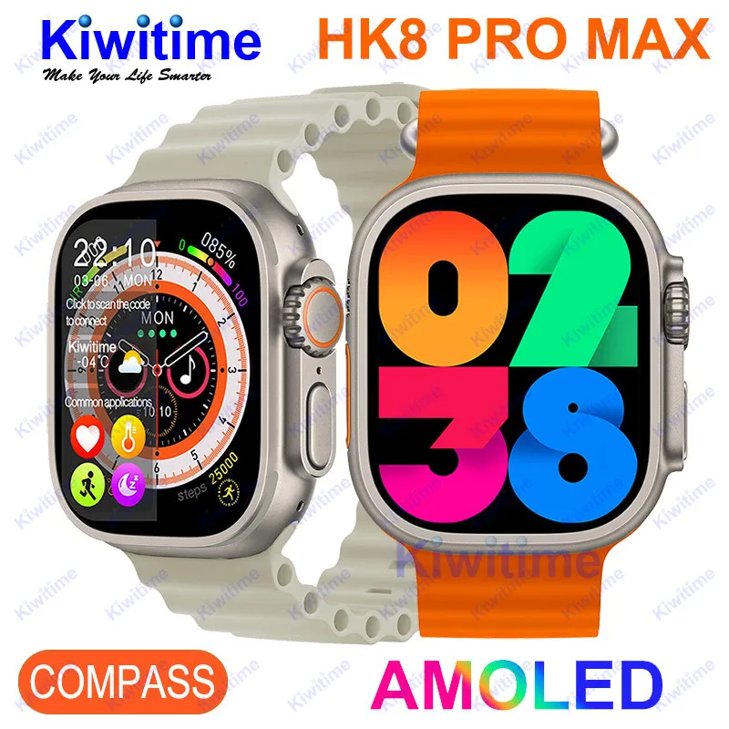 

2023 KIWITIME HK8 Pro Max Ultra Smart Watch Men IWO Series 8 49mm 2.12" AMOLED Compass NFC Sports Heart Rate Monitor Smartwatch