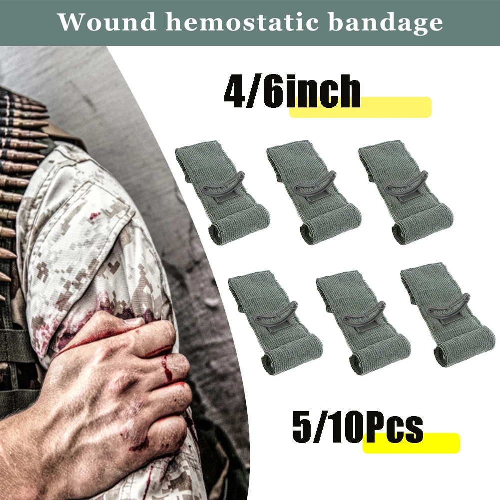 

5/10Pcs Breathable Wound Hemostatic Bandages Everready First Aid & Training Outdoor Accidents Treatment with Buckle Home Spare