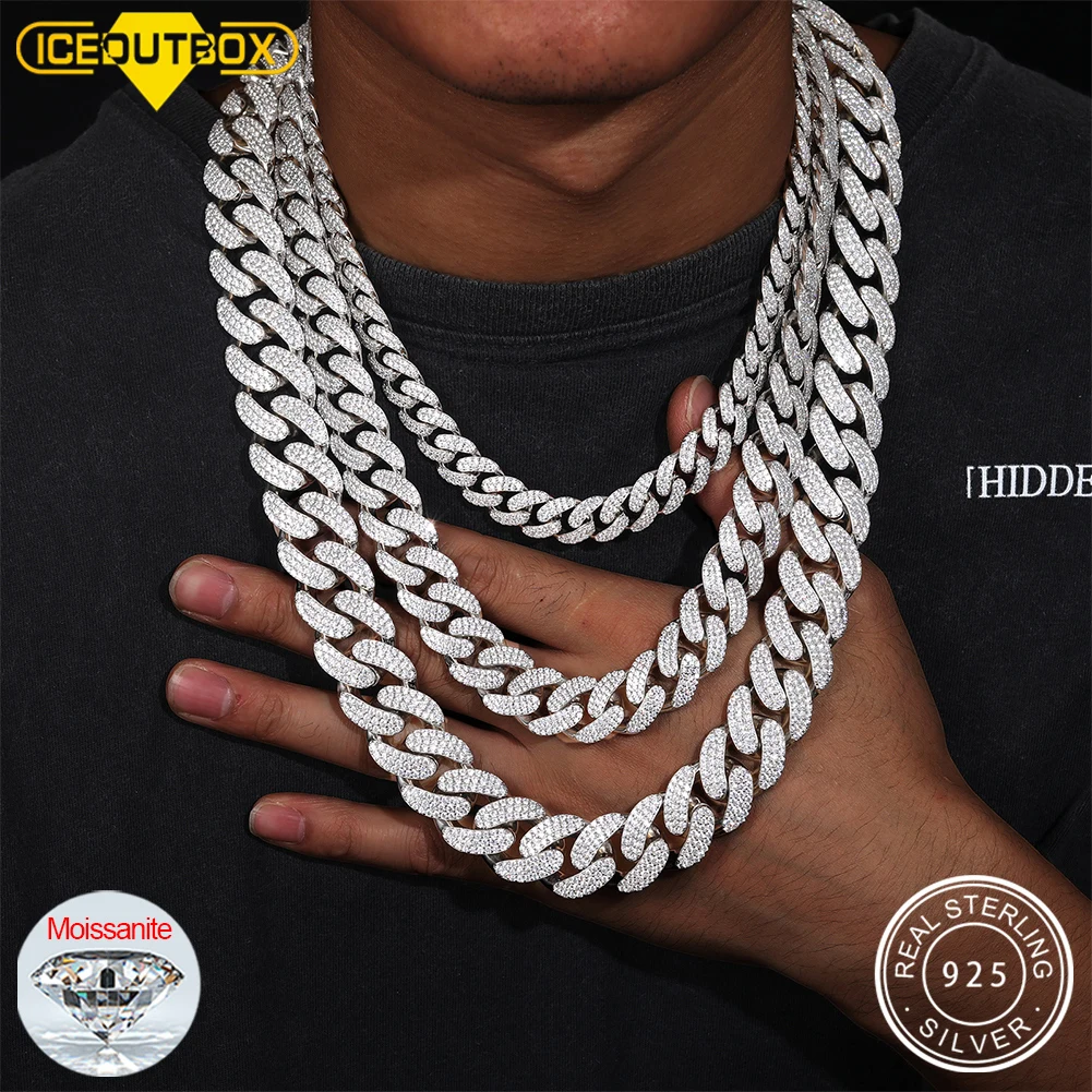 Браслет из серебра 925 пробы с муассанитом 8-20 мм