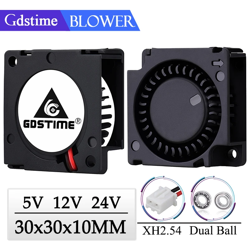 Gdstime – Mini ventilateur de refroidissement pour imprimante 3D  2 pièces  DC 5V  12V  24V