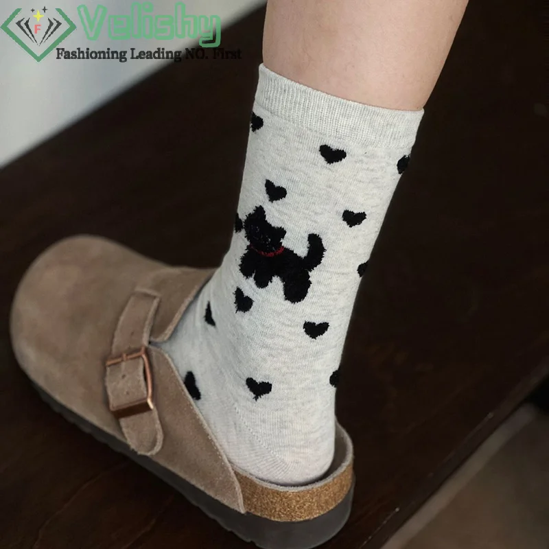Женские хлопковые носки с рисунком животных Kawaii милый кот удобные женские