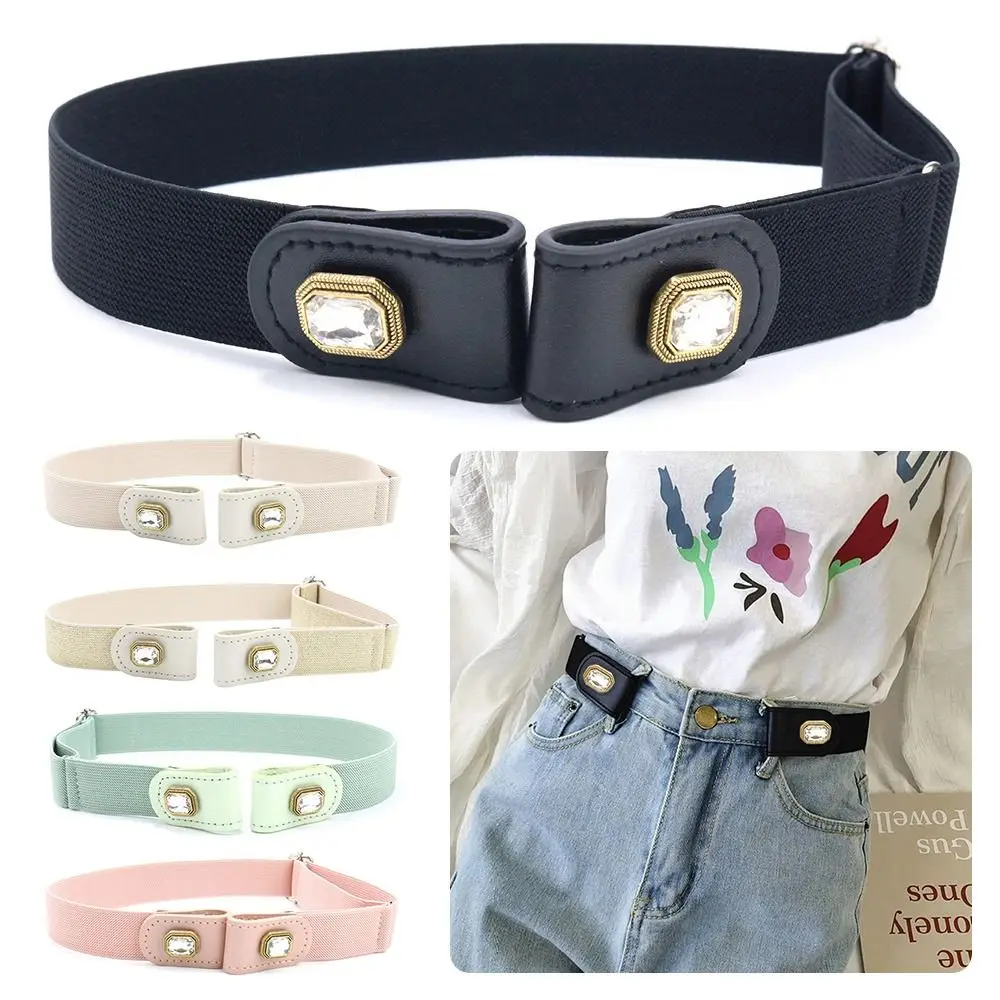 Clothes Accessories Fashion Jeans Pants Decoration Adjustable Belt No Buckle Belts Lazy Belts Stretch Buckless Belt