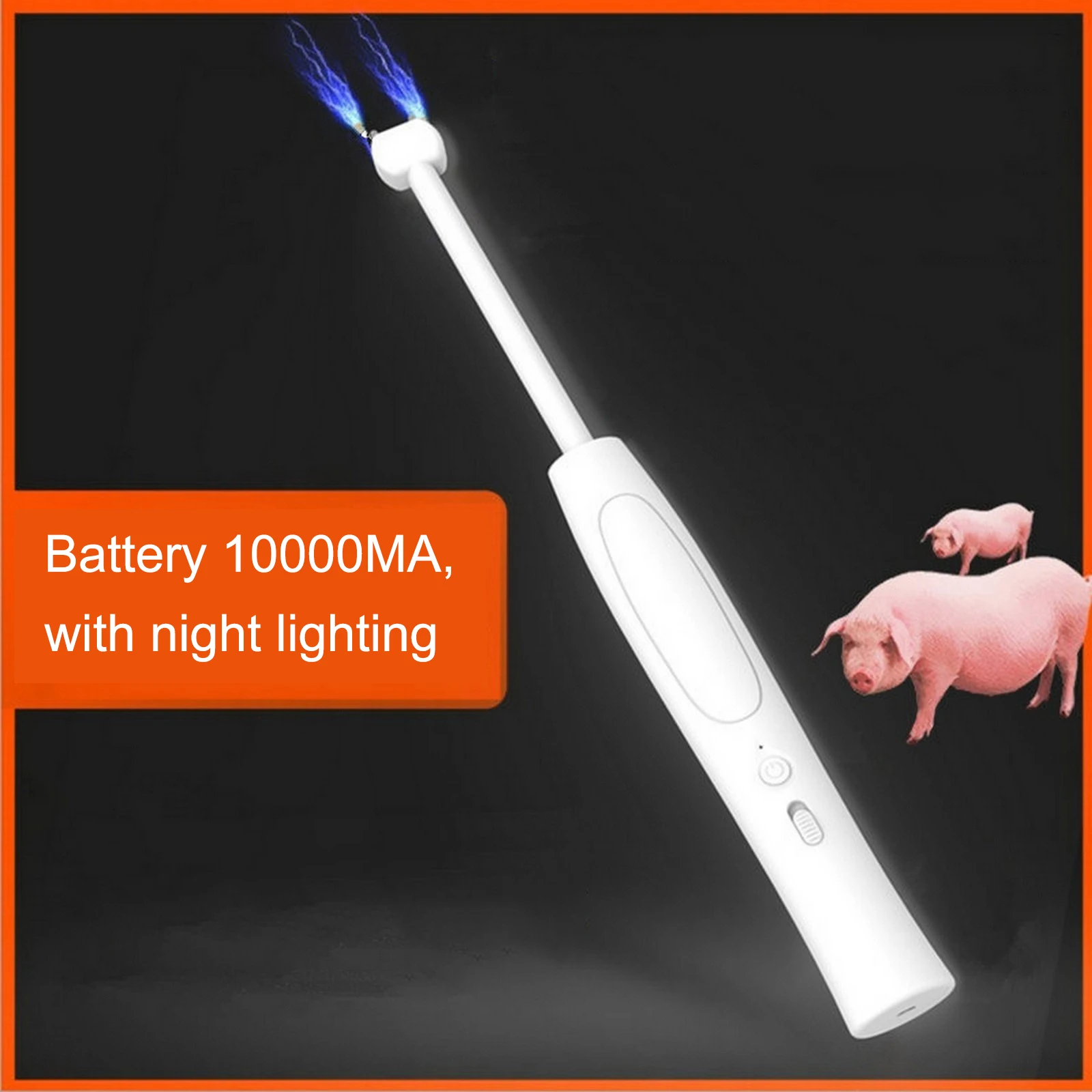 

Livestock Cow Pig Electric Repeller 53cm High-power Breeding Farm Pig Repeller LED Light Rechargeable Electric Prod Shock Stick