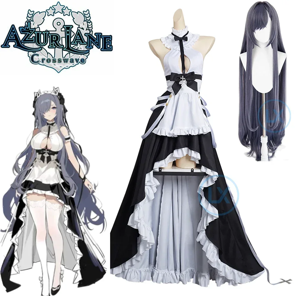 Azur Lane-KMS August von Parseval Косплей Костюм Платье Горничной Одежда Хэллоуин Карнавальный