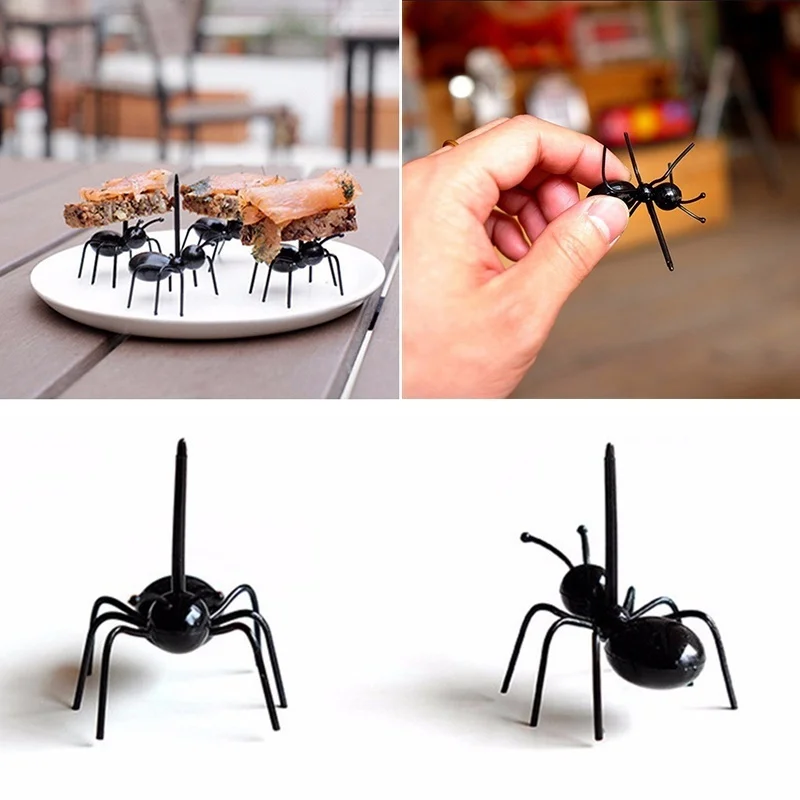 

12 PCS Ants Food Fruit Picks decoration Ant Shape Forks Snack Cake Dessert Tableware for Home Kitchen Party Dinner Fruit Pick