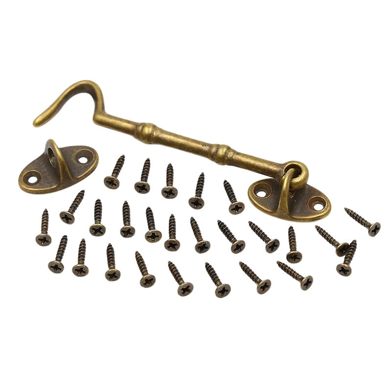 

High Quality Antique Bronze Wind Brace Cabin Hook For Window Cabinet Door Window Stay Catch Eye Bolt Hasp Holder
