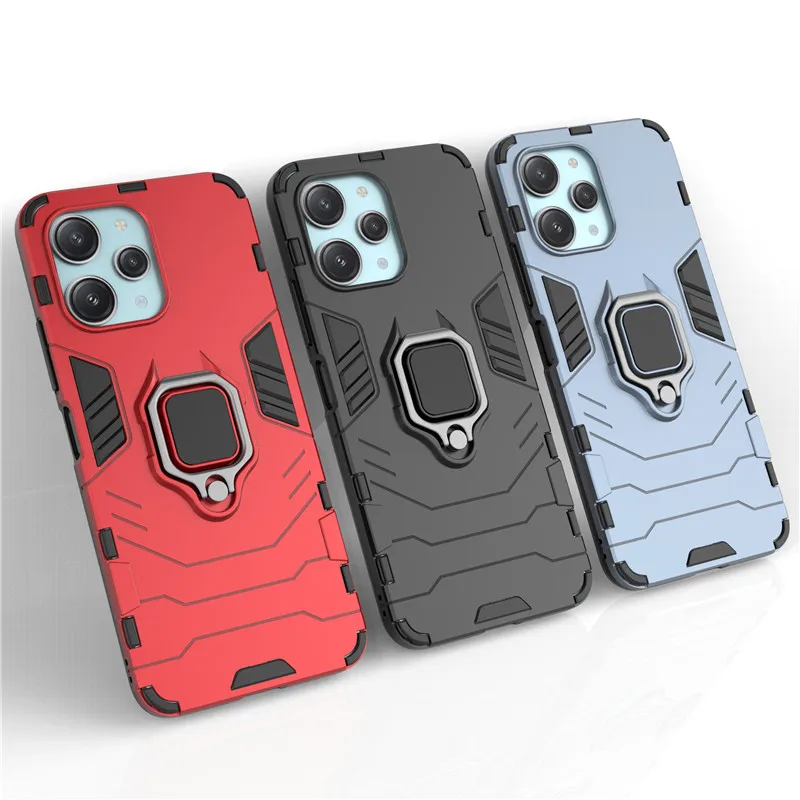 

For Xiaomi Redmi 12 Case Cover Xiaomi Redmi 12 12C 10C Ring Holder Armor Bumper Protective Phone Cases For Xiaomi Redmi 12 Funda