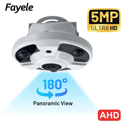 Панорамная AHD-камера видеонаблюдения с углом обзора 180 °, TVI, CVI, 4 в 1, ИК, объектив 20 м, 1,7 мм, дневная и Ночная безопасность, 5 МП, аналоговая купольная камера «рыбий глаз»