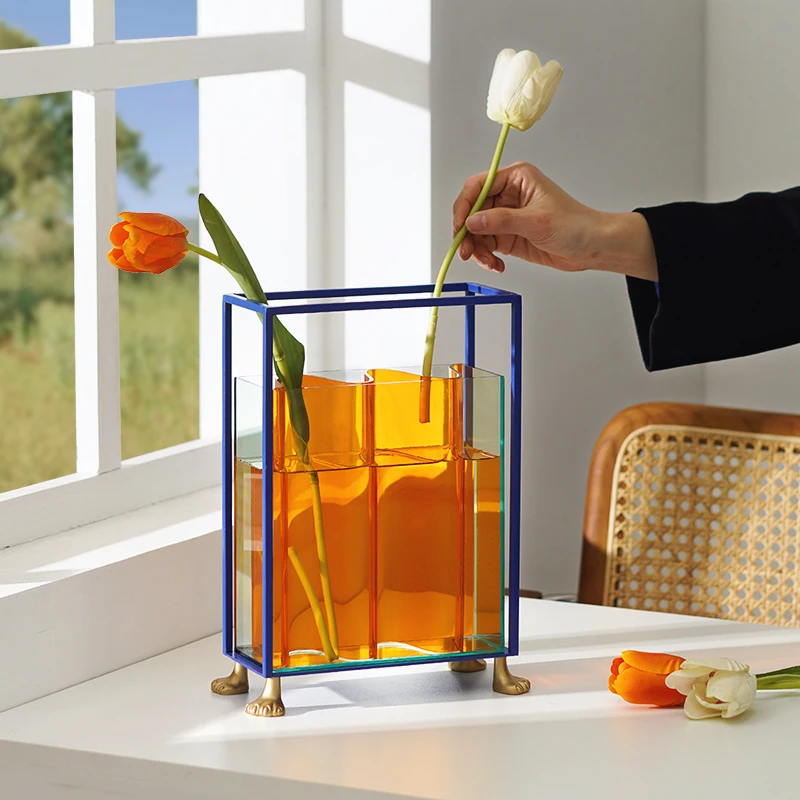 

Glass Vase Transparent Hydroponics Flower Arrangements Terrarium Plant Pot Modern Design Aesthetic Jarrones Minimalist Decor