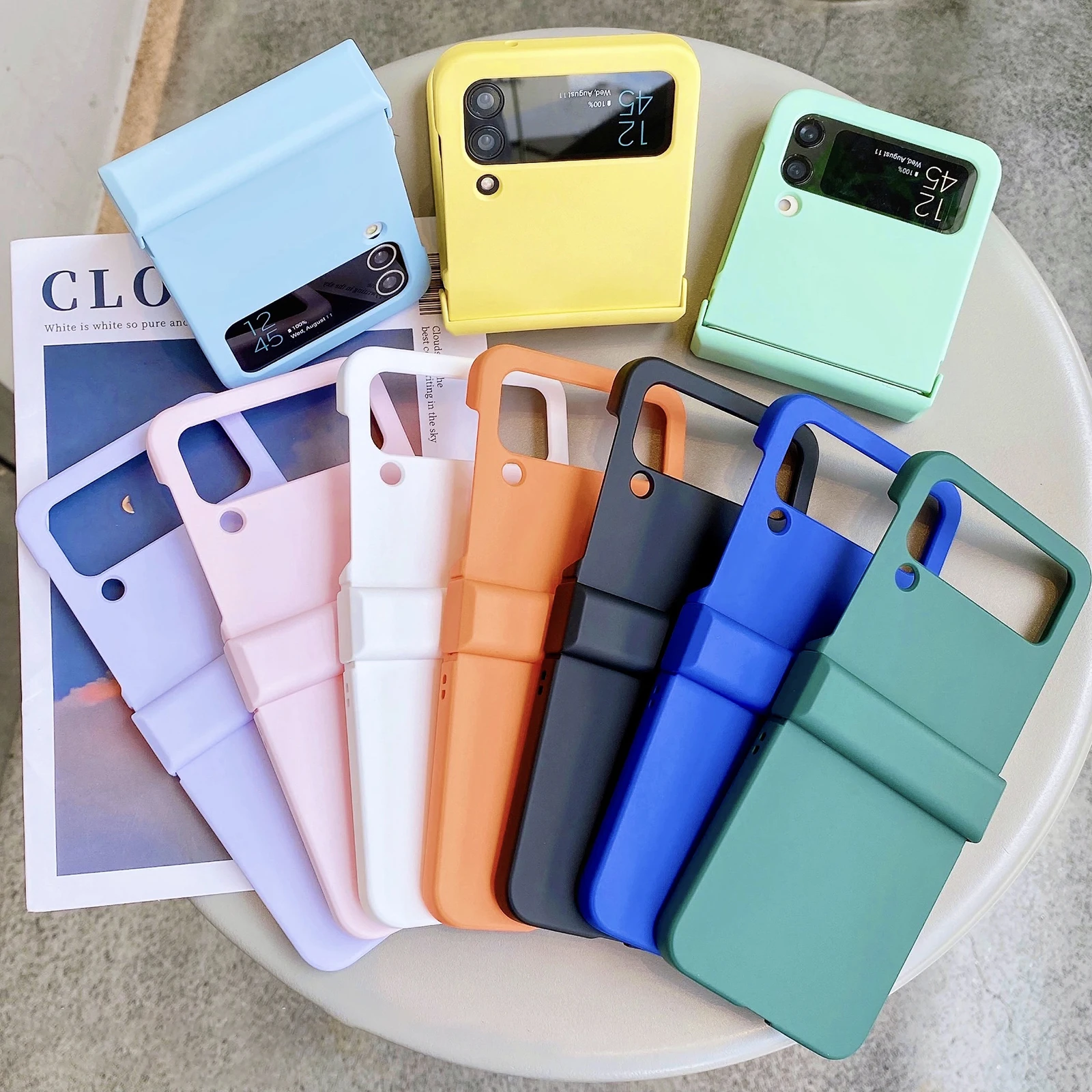 

Slim Hard PC Shockproof Case for Samsung Galaxy Z Flip 3 5G Macaron Solid Color Full Protect Cover for Samsung Galaxy Z Flip 4