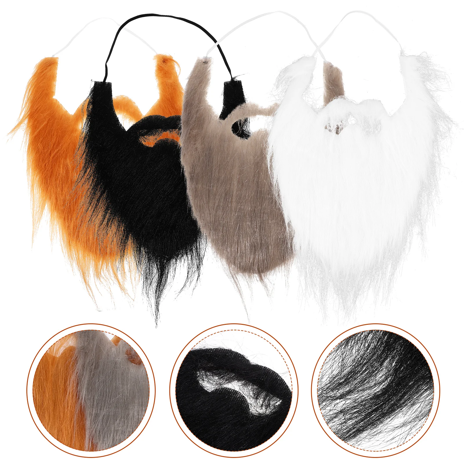 

4pcs Holiday Santa Beards Christmas Santa Claus Beards Christmas Party Costume Accessories