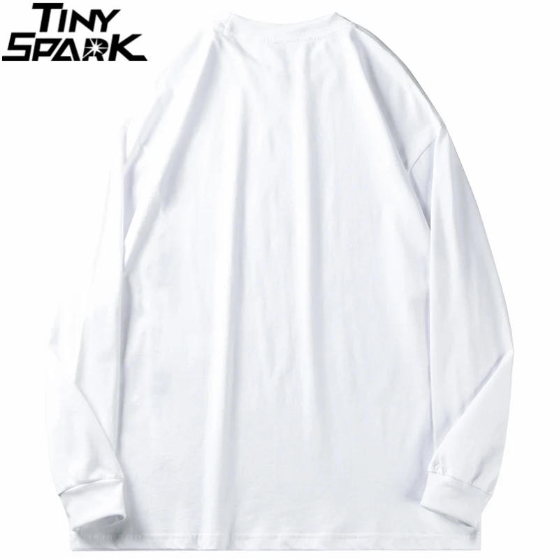 Футболка мужская в стиле хип-хоп с принтом аниме надписью длинным рукавом осень