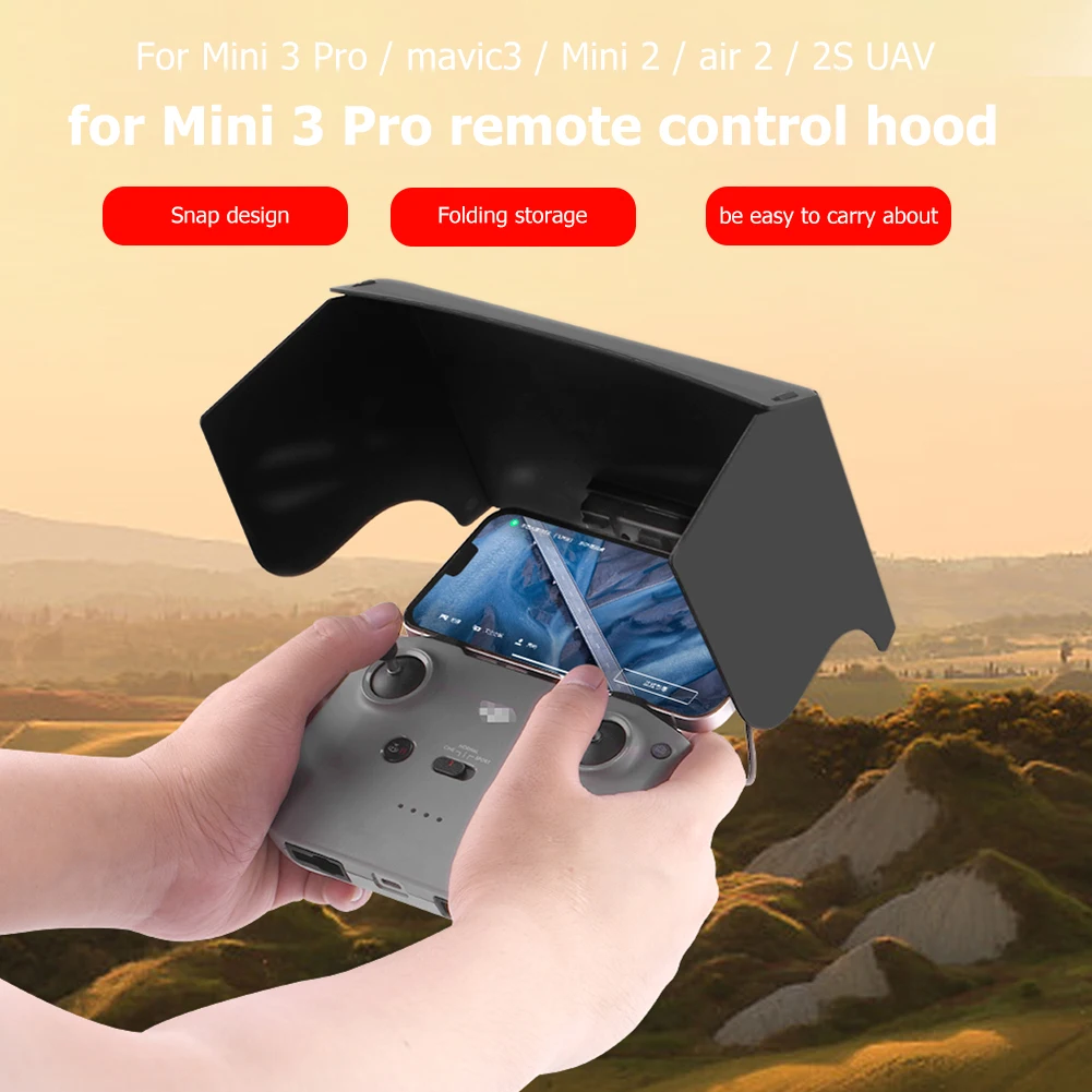 

For DJI Mavic 3/Mini 2/Air 2/Air 2S/Mini 3 Pro RC-N1 Remote Controller Monitor Phone Sun Hood Cover Tablet Sunshade Accessories
