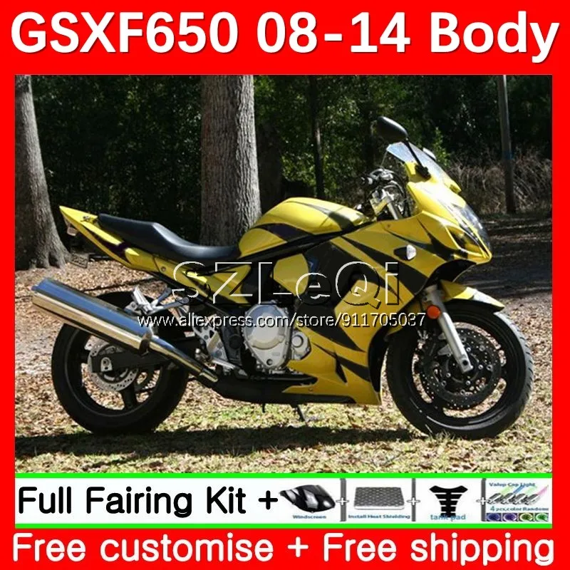 

Золотой черный GSX650F для SUZUKI GSXF 650 C GSXF650 08 09 11 12 13 14 GSX 650F 2008 2009 2010 2011 2012 2013 2014 обтекатель 70LQ.83