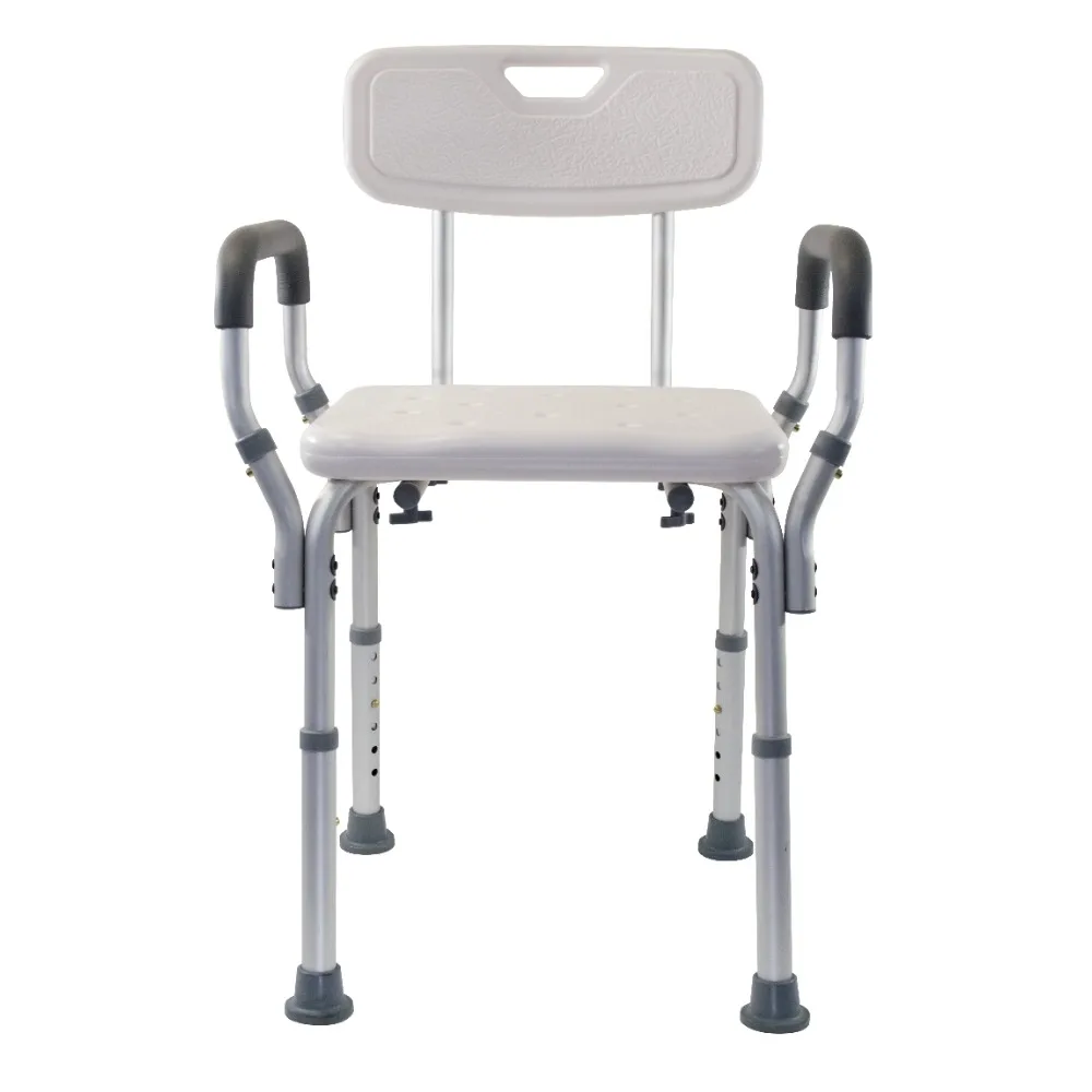 

Essential Medical Supply Height Adjustable Molded Shower Chair with Padded Arms & Back shower seat